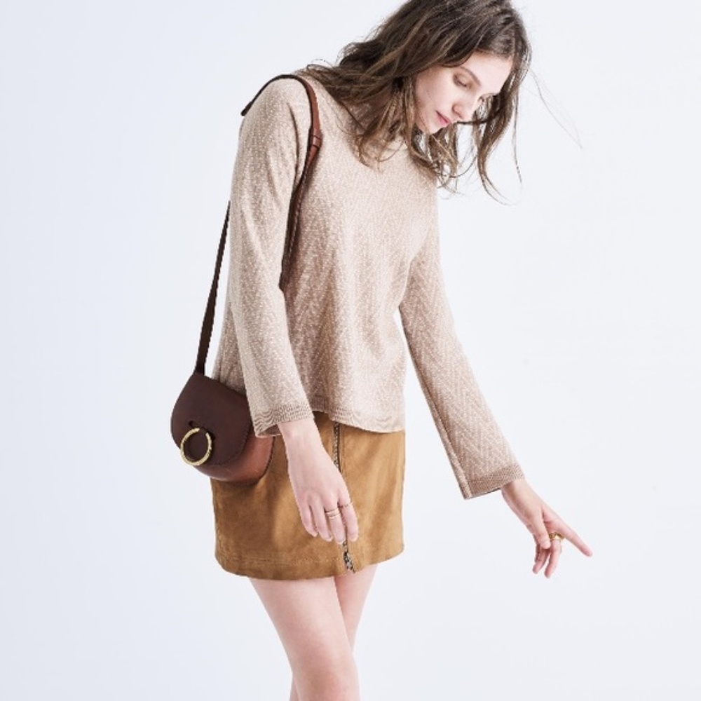 Madewell Cinematheque Mockneck Chevron Sweater